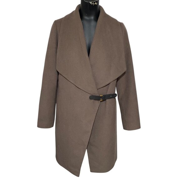 Lauren Ralph Lauren Asymmetrical Wool Blend Wrap Winter Coat Size 4 - Picture 1 of 8